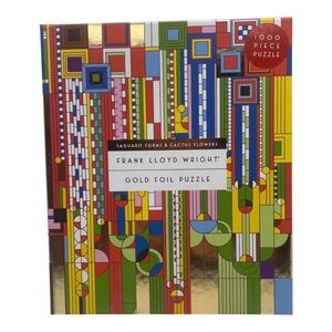 Frank Lloyd Wright Gold Foil Puzzle Saguaro Forms Cactus Flowers 1000 Pieces